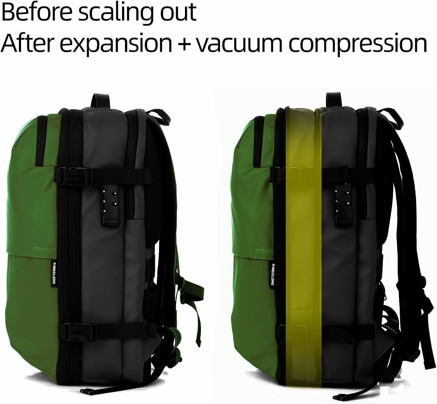 Before scaling out  
After expansion + vacuum compression