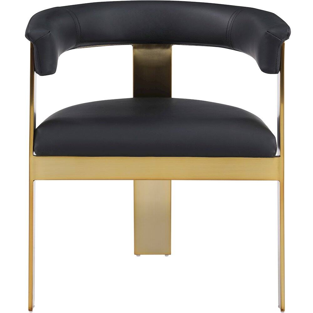 Alt View 2. Meridian Furniture - Romeo Black Vegan Leather Dining Chair, Set of 2 - Black.