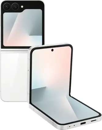 Front. Samsung - Galaxy Z Flip7 FE 128GB (Unlocked) - White.