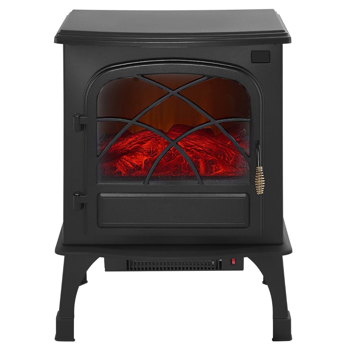 Back. Loheer - Loheer 25.5 inch freestanding electric fireplace 1500W electric fireplace heater with remote Black - Black.