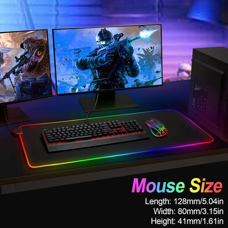 Mouse Size  
Length: 128mm/5.04in  
Width: 80mm/3.15in  
Height: 41mm/1.61in