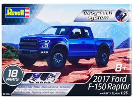 Level 2 Easy-Click Model Kit 2017 Ford F-150 Raptor Pickup Truck 1/25 Scale Model by Revell - Blue