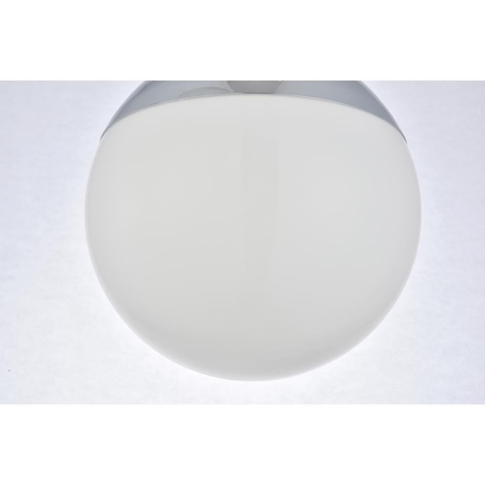 Left. Living District - Eclipse 1 Light Chrome Pendant With Frosted White Glass - Chrome And Frosted White.