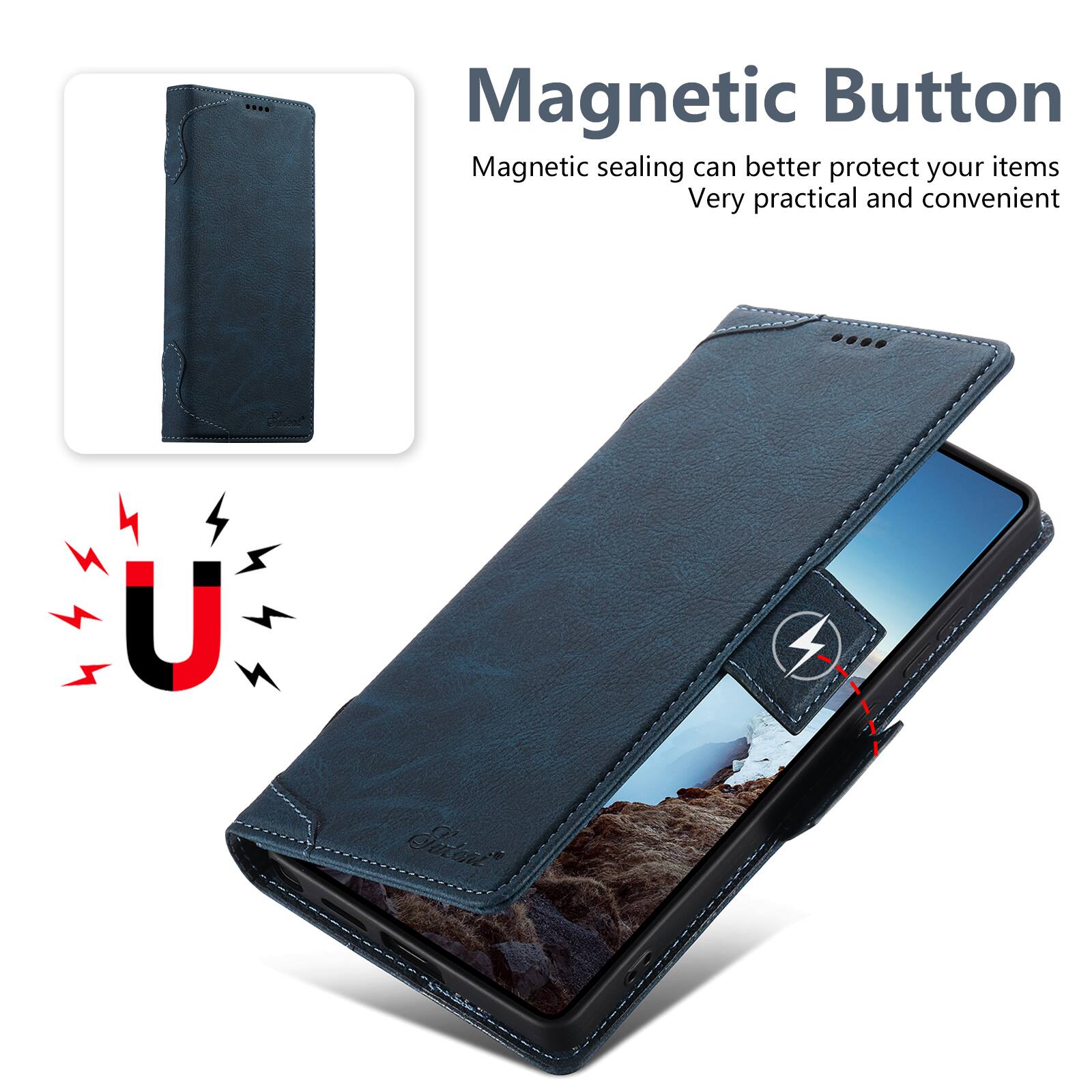 Magnetic Button  
Magnetic sealing can better protect your items  
Very practical and convenient