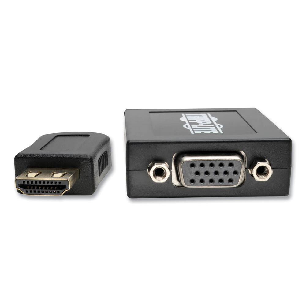 Left. Tripp Lite - Tripp Lite P131-06N 6 in. HDMI to VGA with Audio Converter Cable - Black - Black.