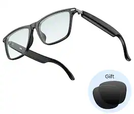 LOKMAT - M01 Bluetooth Smart Audio Glasses-Interchangeable Lenses-6H Music Playback-Open-Ear Audio-IP68 Waterproof-Touch Control - Black