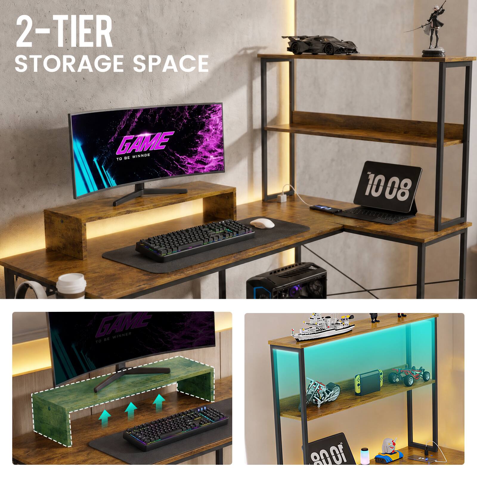 2-TIER STORAGE SPACE

GAME TO BE WINNER

1008