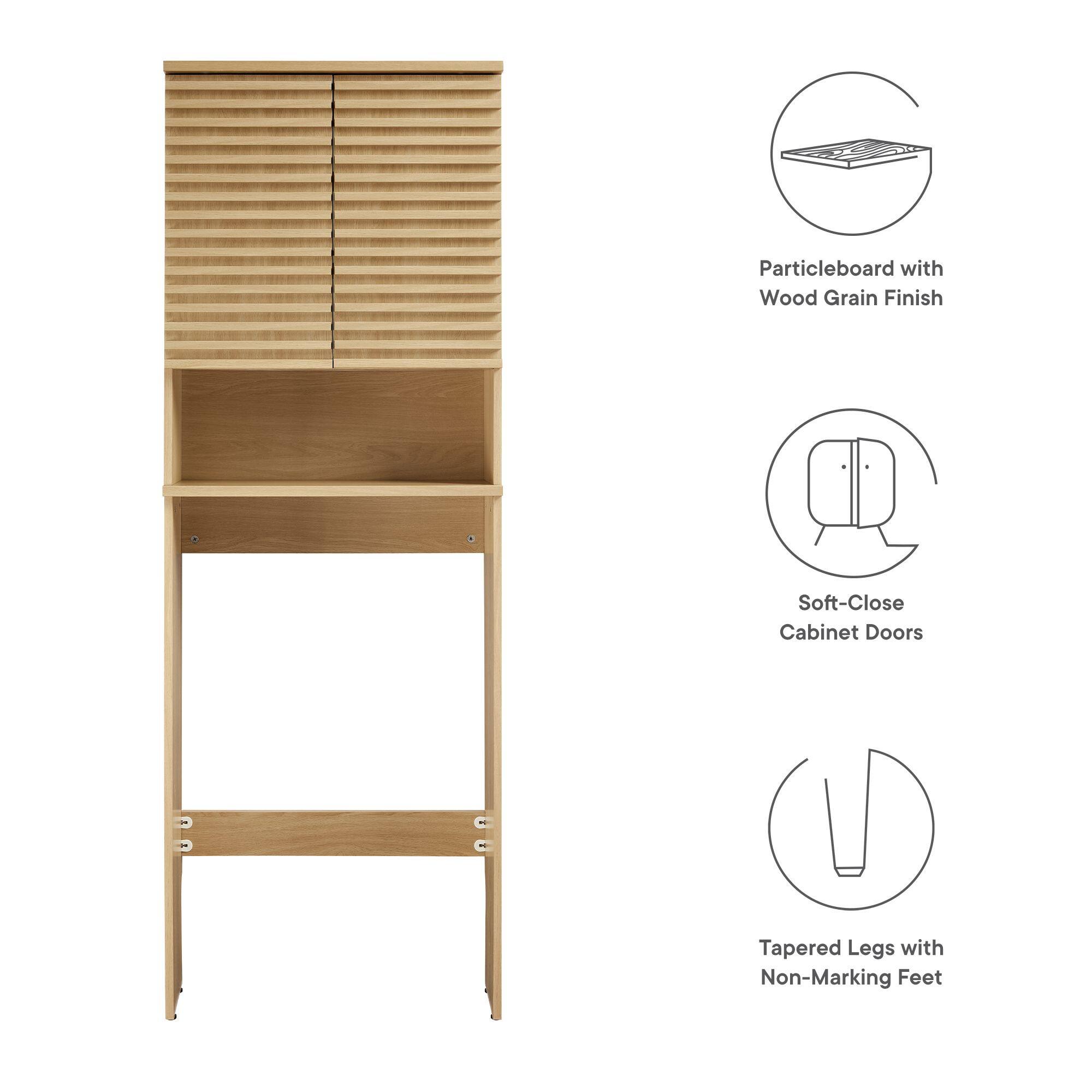 Particleboard with Wood Grain Finish  
Soft-Close Cabinet Doors  
Tapered Legs with Non-Marking Feet