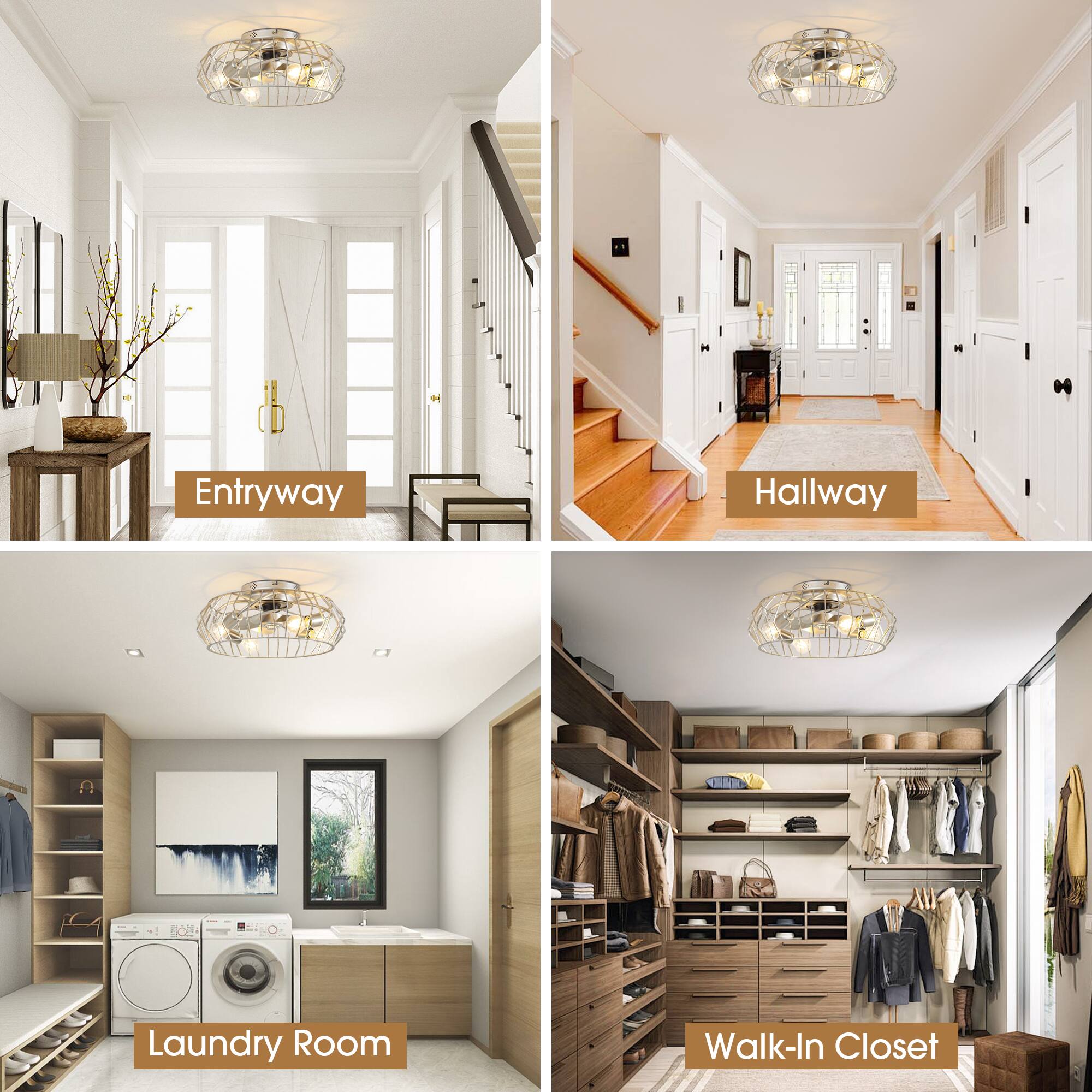 Entryway  
Hallway  
Laundry Room  
Walk-In Closet