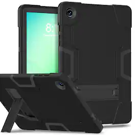 Dteck - Case for Samsung Galaxy Tab A11+ 11" (SM-X230/X236/X238), Heavy Duty Shockproof Rugged Protective Shell with Kickstand - Black