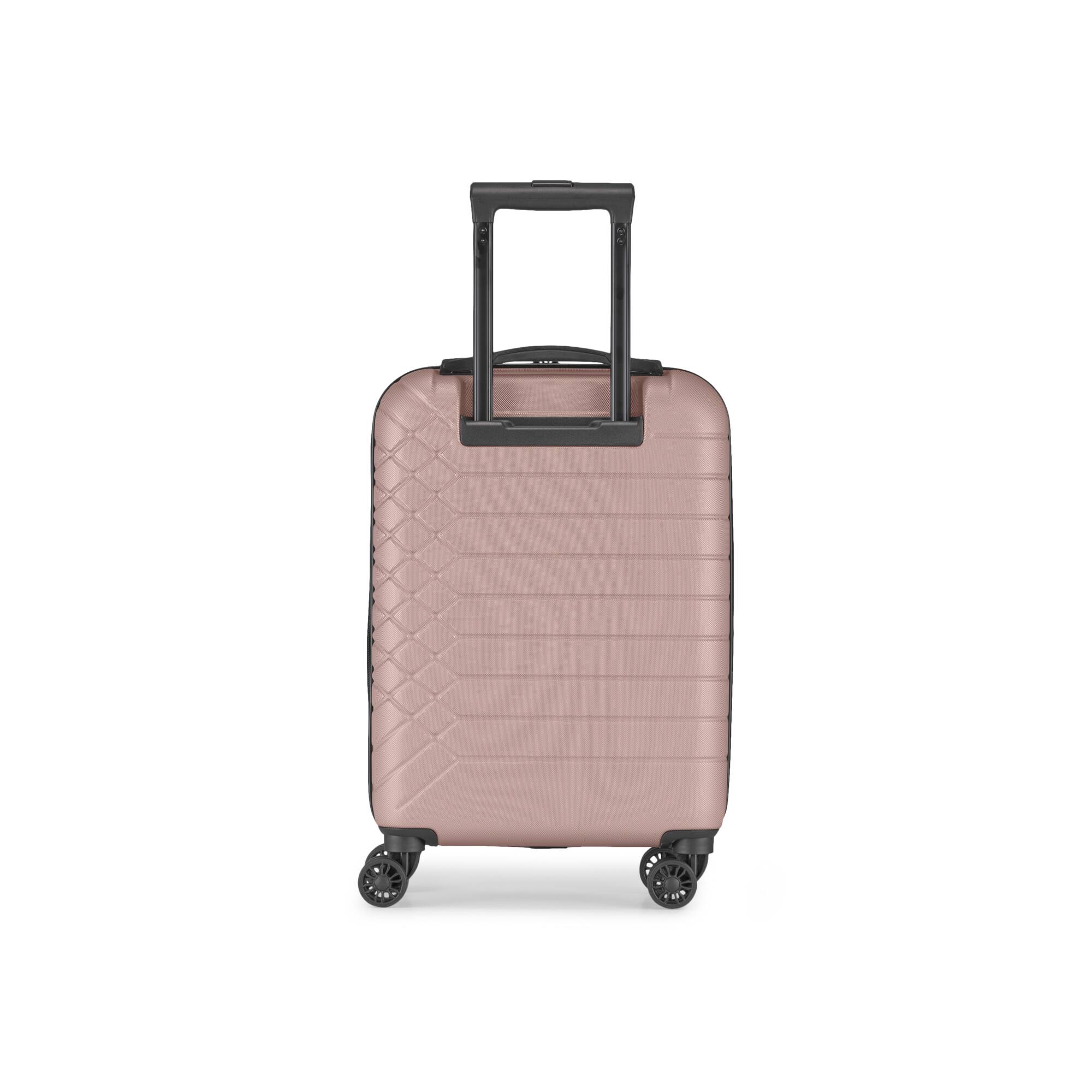 Back. Bugatti - Mecca 2 Piece Hardside Luggage Set with Expansion - Blush.