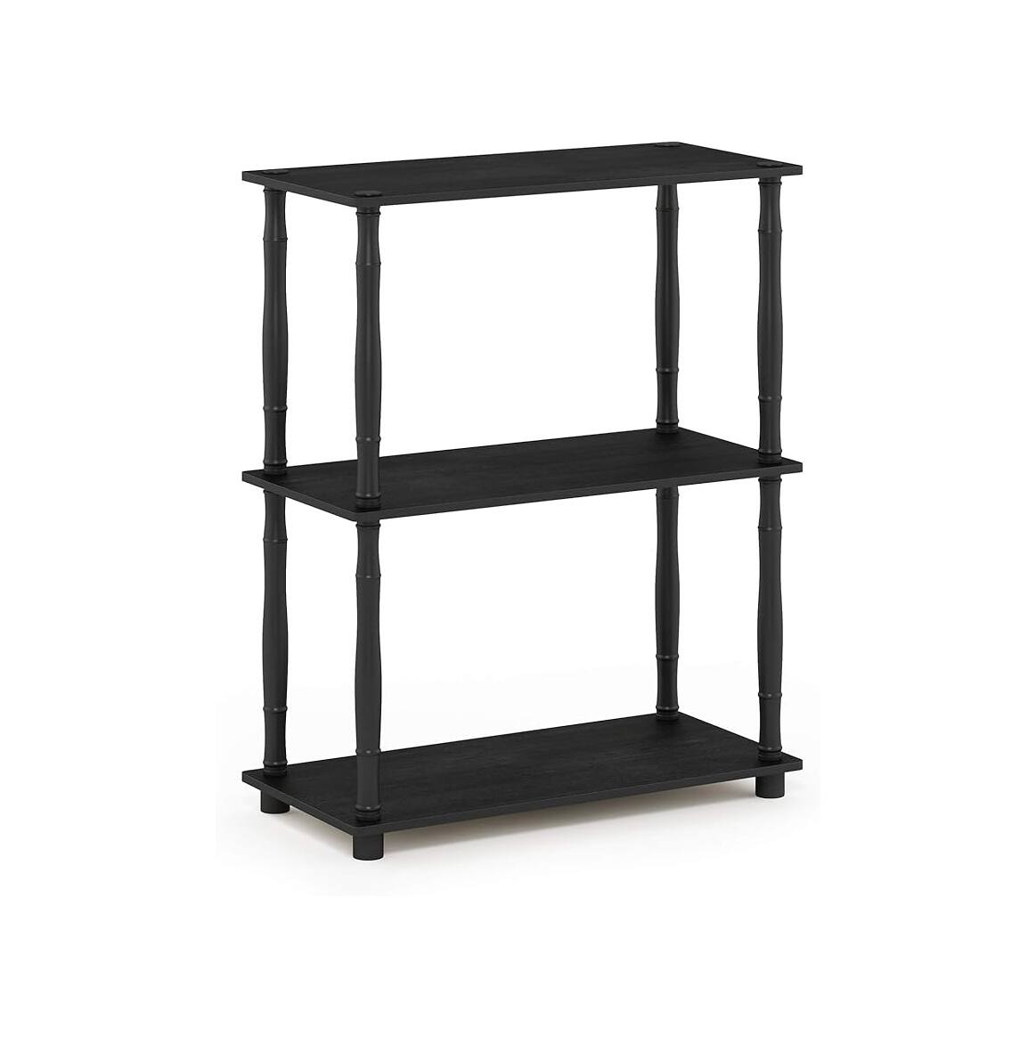 Alt View 7. HOMLUX - 3-Tier 29.5" Corner Shelf Open Shelves for Display for Living Room and Office Organization Walnut - Black.