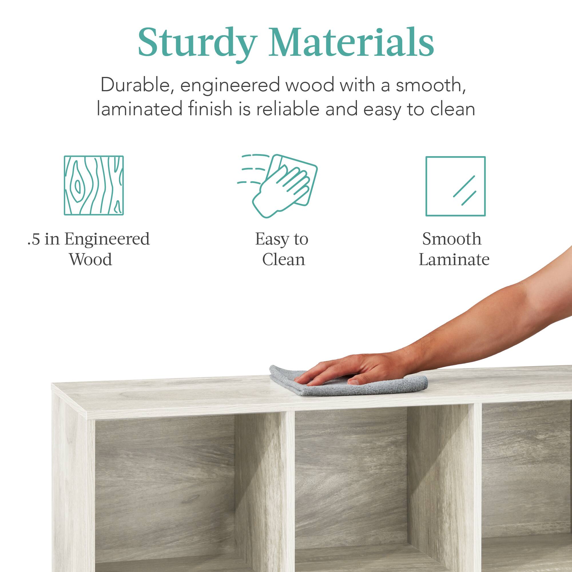 Sturdy Materials: Durable, engineered wood with a smooth, laminated finish is reliable and easy to clean. 

- 0.5 in Engineered Wood
- Easy to Clean
- Smooth Laminate