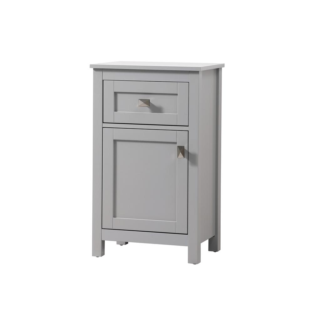 Alt View 4. Elegant Kitchen and Bath - 18 Inch Wide Bathroom Storage Freedstanding Cabinet In Grey - Grey.