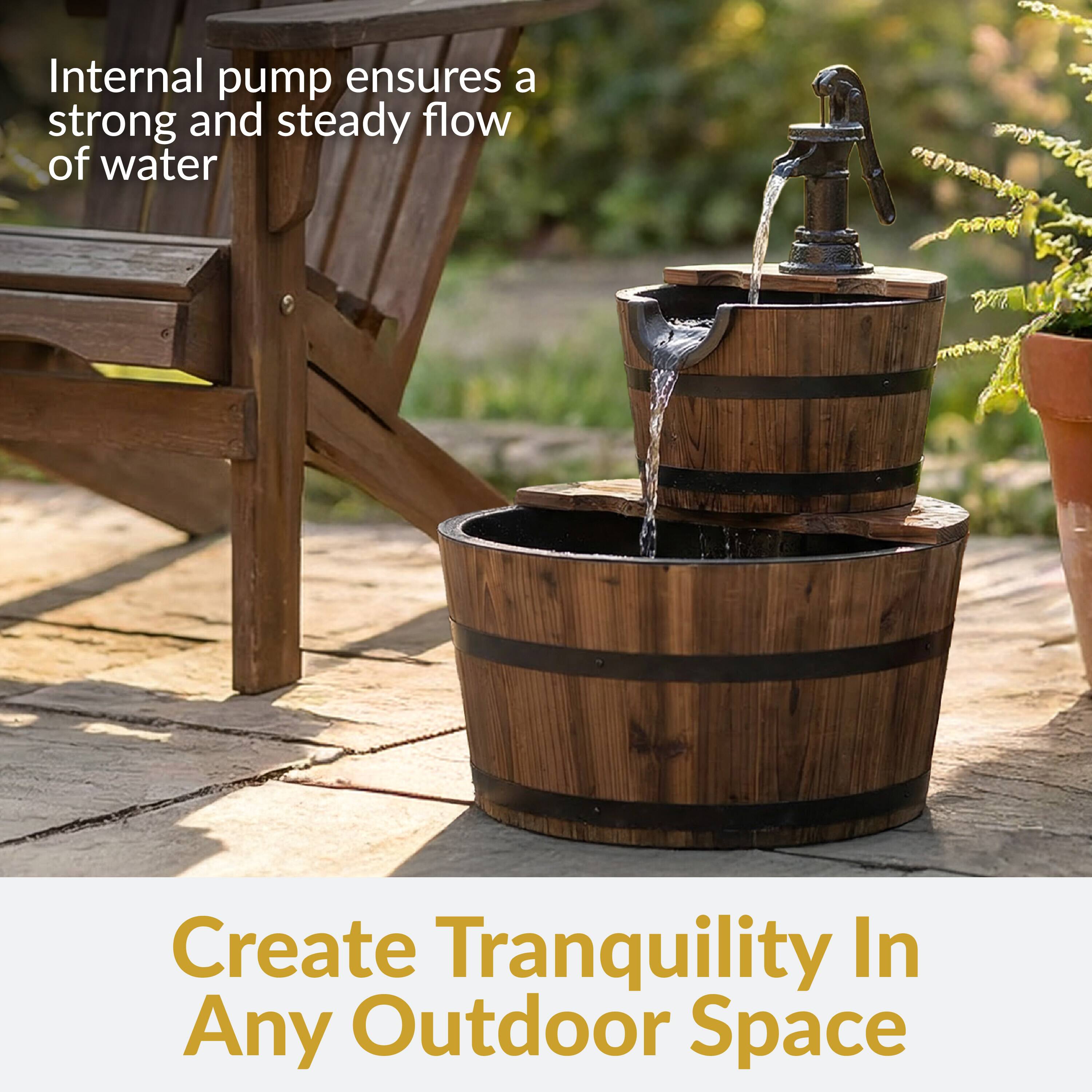 Internal pump ensures a strong and steady flow of water

Create Tranquility In Any Outdoor Space