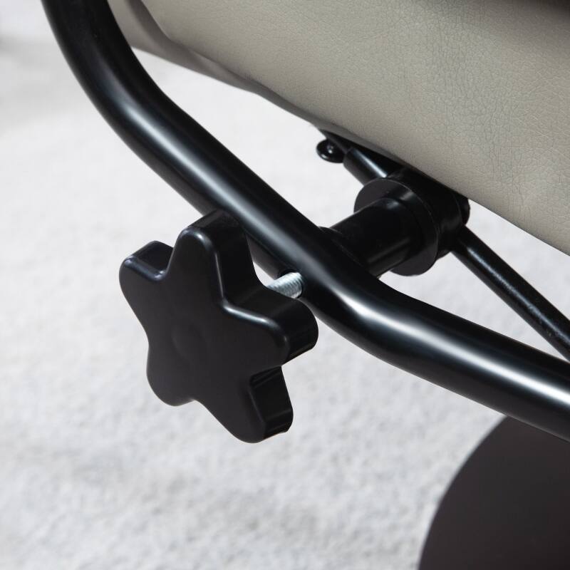 Left. Anysun - Faux Leather All Padded Design Swivel Recliner Chair with Wood Base and Ottoman - Gray.