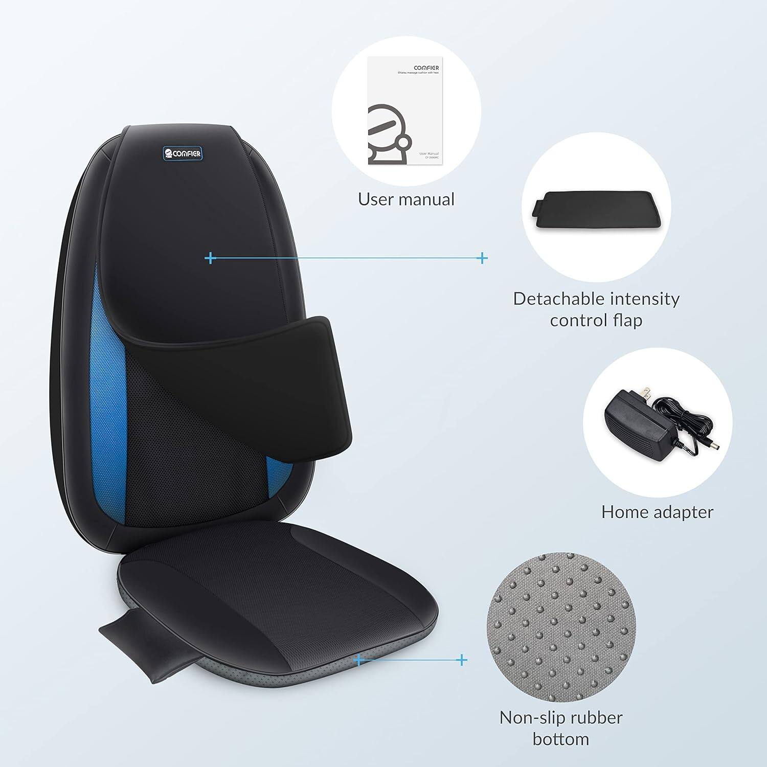 COVA CONFIER User manual + Detachable intensity control flap Home adapter + Non-slip rubber bottom
