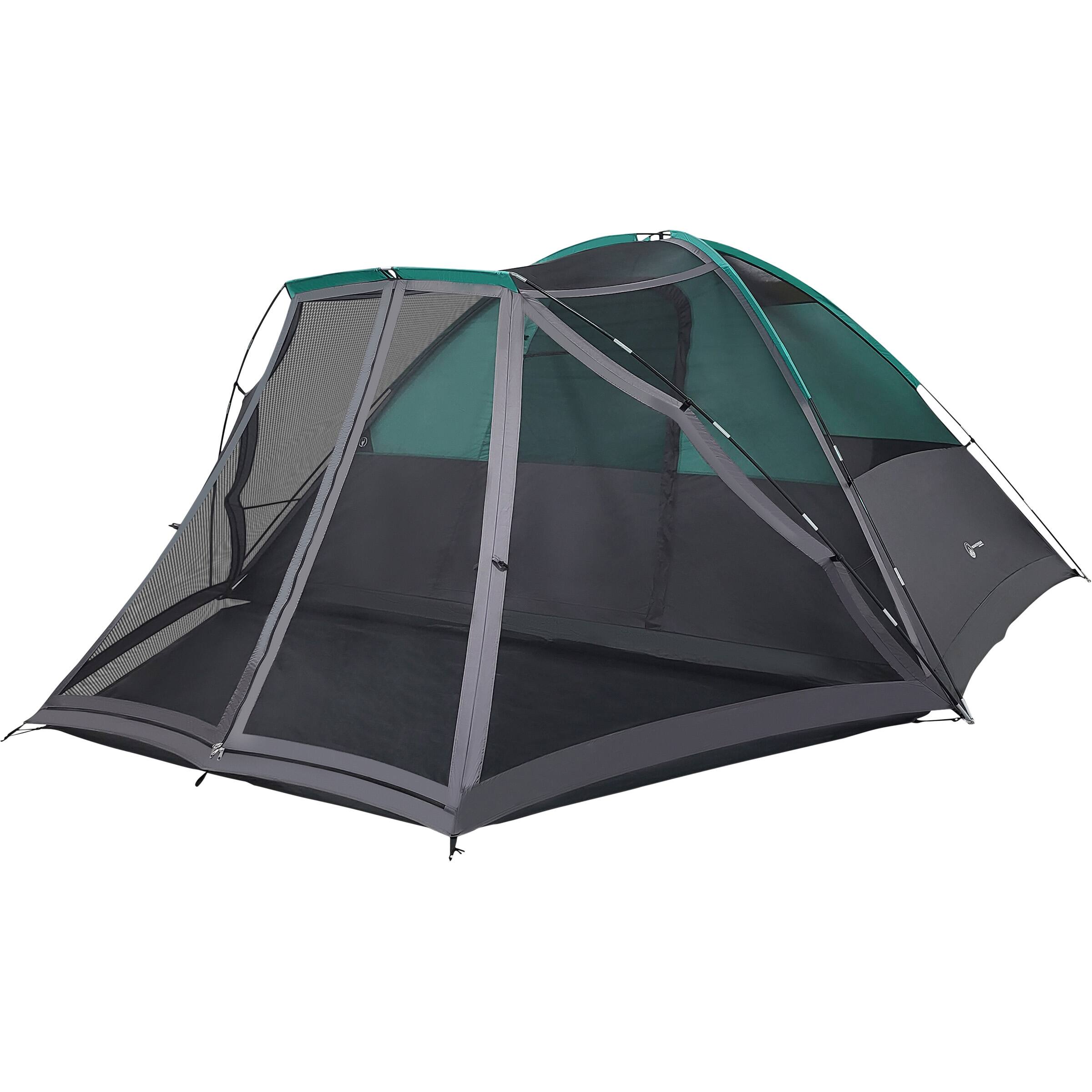 Alt View 3. Wakeman - 6 Man Tent with Screen Room - Teal.