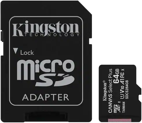 Kingston Technology
Lock
microSD
ADAPTER
Kingston Select UV10
CANVAS 1
SDCS2/64GB
64GB
A1
UHS-I
U3
V30
X64GB
TAIWAN