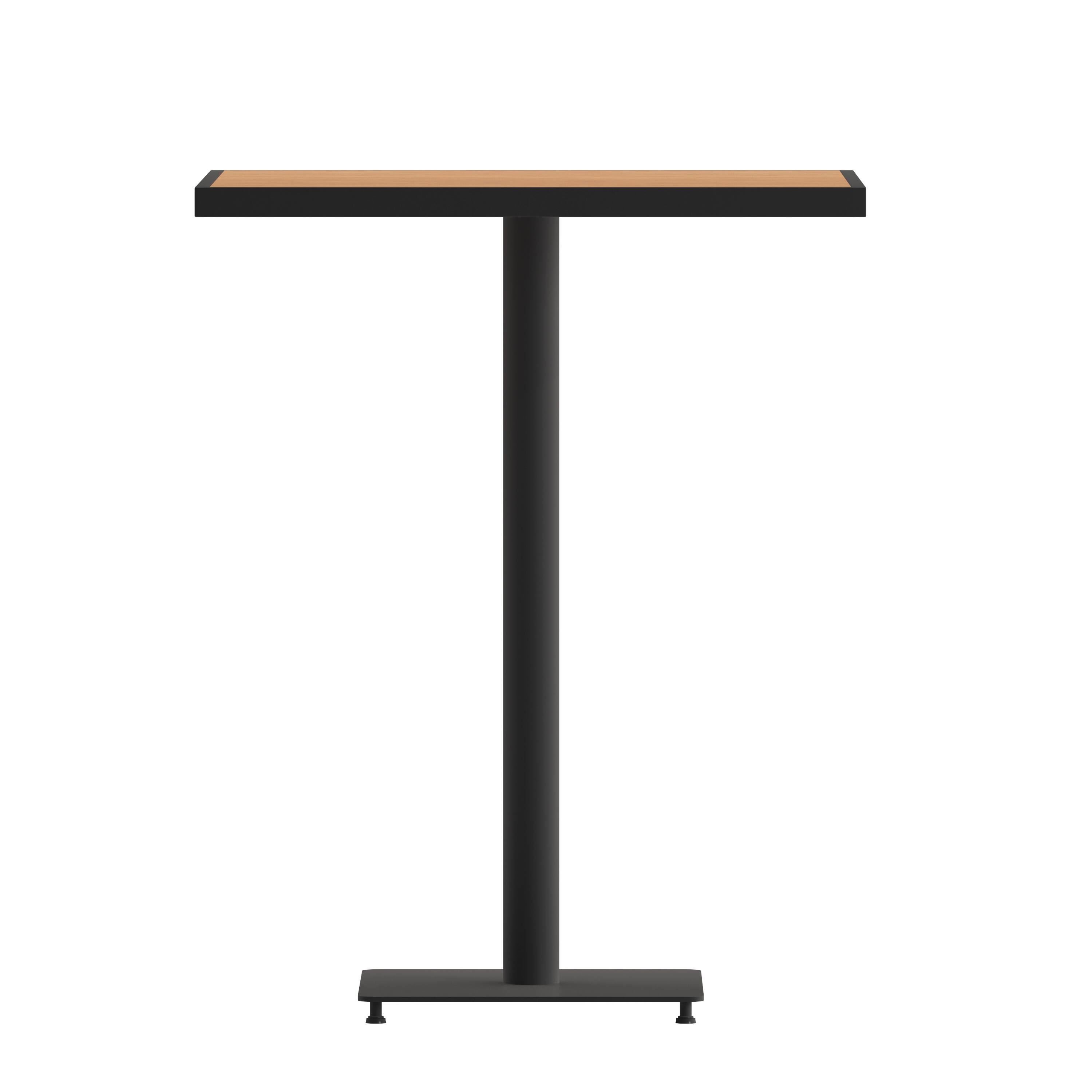 Alt View 7. Emma + Oliver - Livia Outdoor Bar Height Table with Faux Teak Poly Slats - Teak.