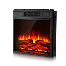 Mirfee - 18" Compact Electric Fireplace Insert, Recessed/Wall Mount, 1500W Heater, 3-Level Flame, 24H Timer, For Small Spaces