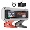 BOX WOLFBOX BOOST G Drive on. Always on. JUMP STARTER 4 100 WOLFBOX % START OUT IN LOW BRRCR ADDDE