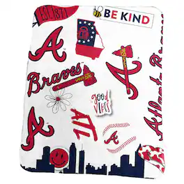 Logo Brands - Atlanta Braves Classic Native Fleece Throw Blanket - Multicolor