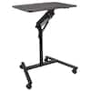 Front. Mount-It! - Mobile Standing Desk with Wheels, Height Adjustable Workstation for Office, Home & Classroom Use - Black.