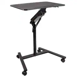 Mount-It! - Mobile Standing Desk with Wheels, Height Adjustable Workstation for Office, Home & Classroom Use - Black