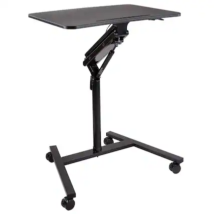 Front. Mount-It! - Mobile Standing Desk with Wheels, Height Adjustable Workstation for Office, Home & Classroom Use - Black.