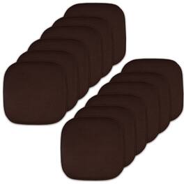 Sweet Home Collection - Honeycomb Memory Foam No Slip Back 16" x 16" Chair Pad Cushion, 12-Pack - Brown