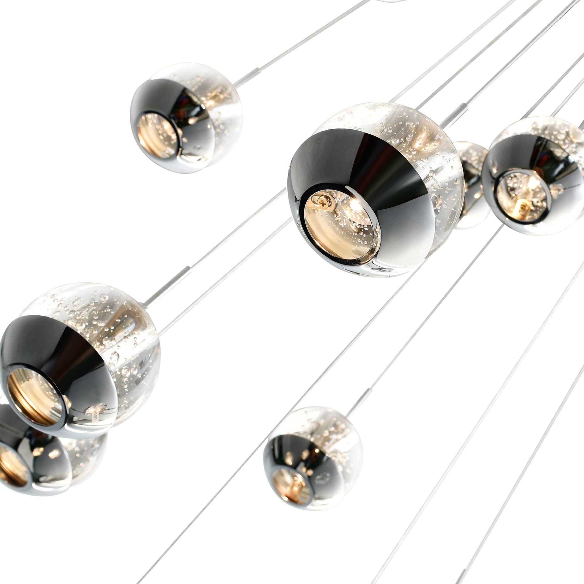 Left. CWI Lighting - Perrier 13 Light Multi Light Pendant With Chrome Finish - Chrome.