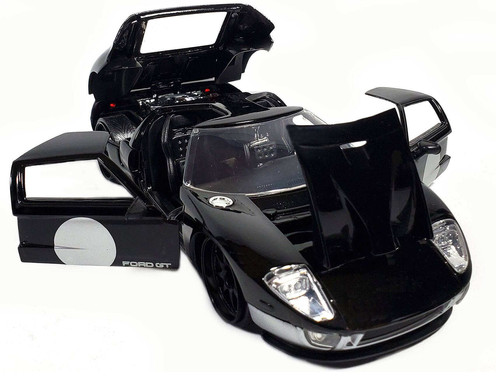 Alt View 1. Jada - 2005 Ford GT Black and Silver "Bigtime Muscle" Series 1/24 Diecast Model Car by Jada.