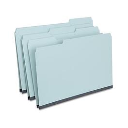 Staples - 60% Recycled Heavyweight File Folders, 1/3-Cut Tab, Legal Size, 25/Box (ST621318) - Light Blue