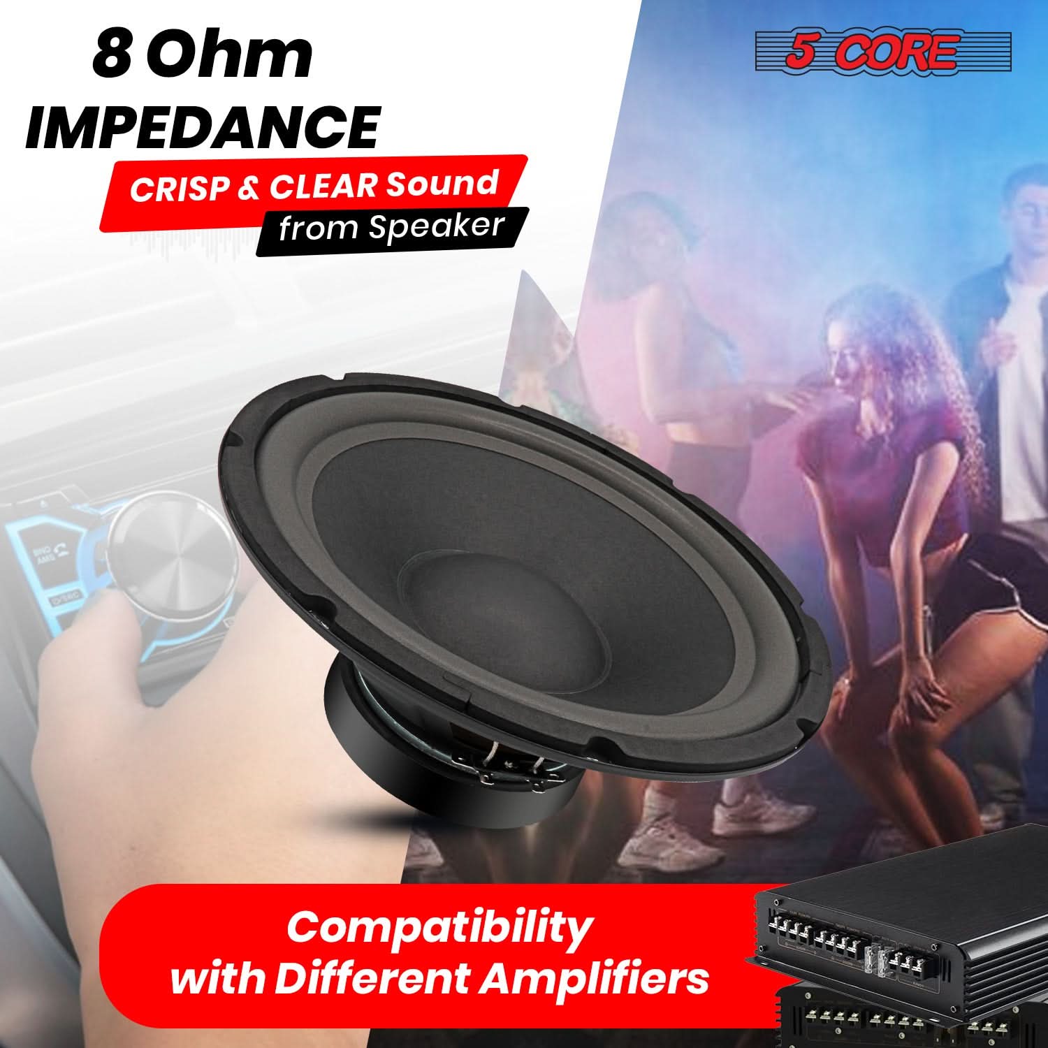 8 Ohm IMPEDANCE CRISP & CLEAR Sound from Speaker, Compatibility with Different Amplifiers