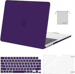 mosiso - Case for 2026-2022 MacBook Air 13 inch Case M5 A3449 M4 A3240 M3 A3113 M2 A2681, Shell&Keyboard Cover&Screen Film&Pouch - Grape Purple