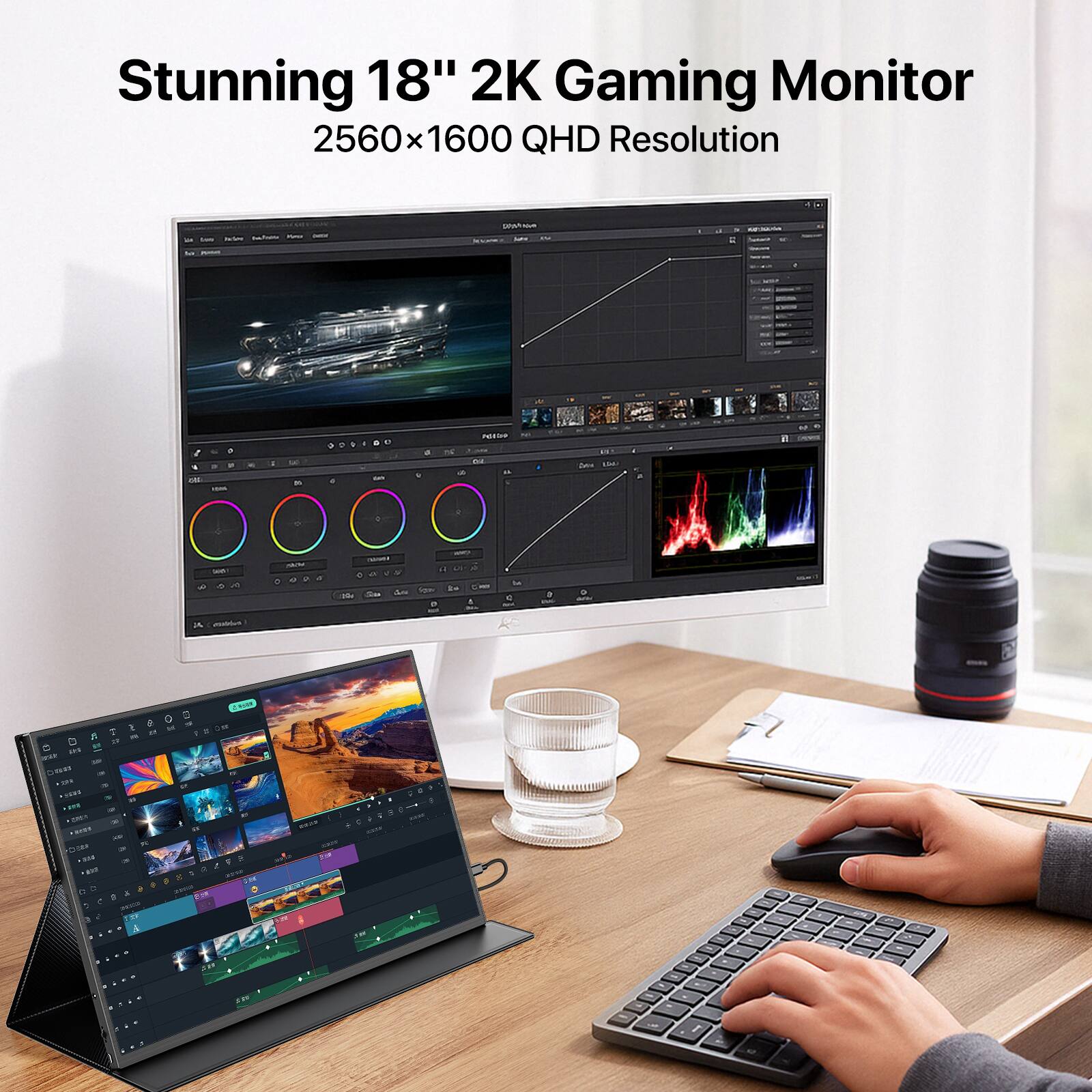 Stunning 18" 2K Gaming Monitor  
2560x1600 QHD Resolution