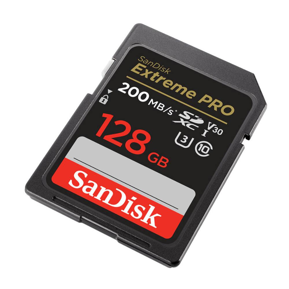 SanDisk Extreme PRO  
128 GB  
200 MB/s  
V30  
U3  
XC I  
10