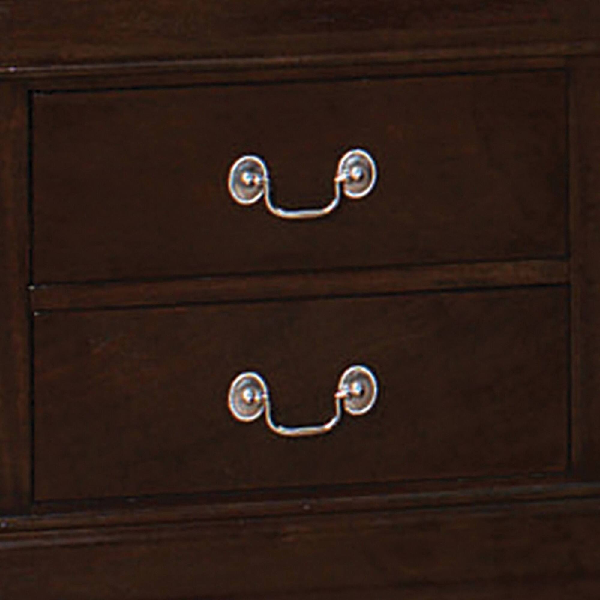 Angle. Manhattan Lane - Nim 24 Inch 2 Drawer Nightstand, Classic Bail Handles, Cappuccino - Cappuccino Brown, Nickel.