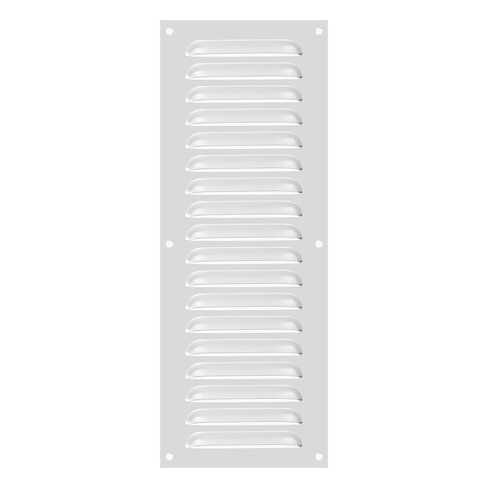Unique Bargains - 16"x6" Aluminum Vent Cover, Screen Air Grille Ventilation Cover HVAC Louvered Grill Built-in Mesh for Home - Silver