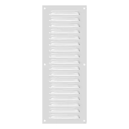 Front. Unique Bargains - 16"x6" Aluminum Vent Cover, Screen Air Grille Ventilation Cover HVAC Louvered Grill Built-in Mesh for Home - Silver.