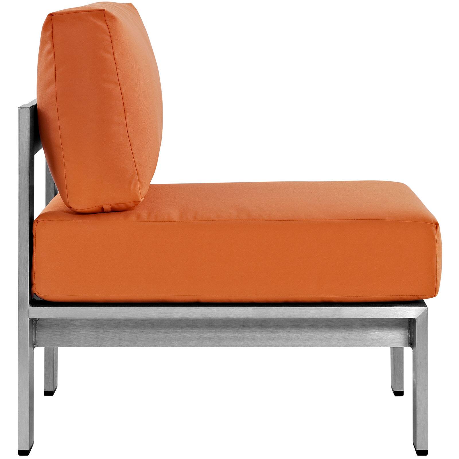 Alt View 1. Modway - Shore 3 Piece Outdoor Patio Aluminum Sectional Sofa Set by Modway - Silver Orange.