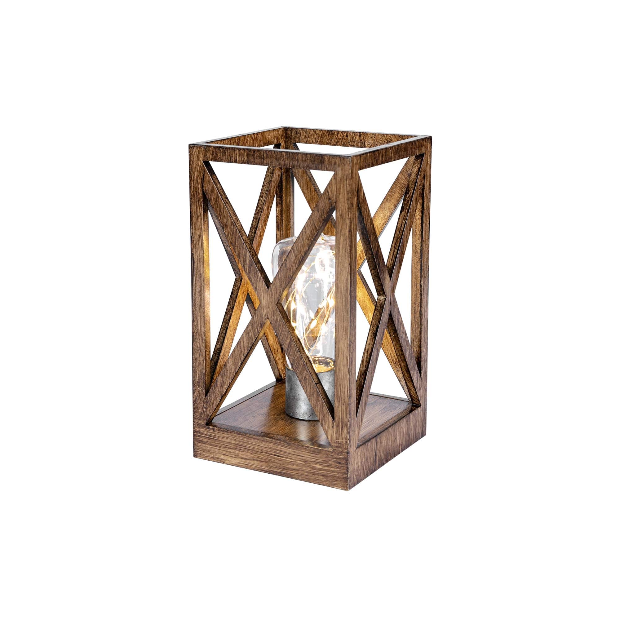 Dazzling Pops - WINGBO Retro Battery Powered Table Lamps Battery Operated Cordless Lamp Set Portable Nightlight 💡PERFECT - Brown 1pc