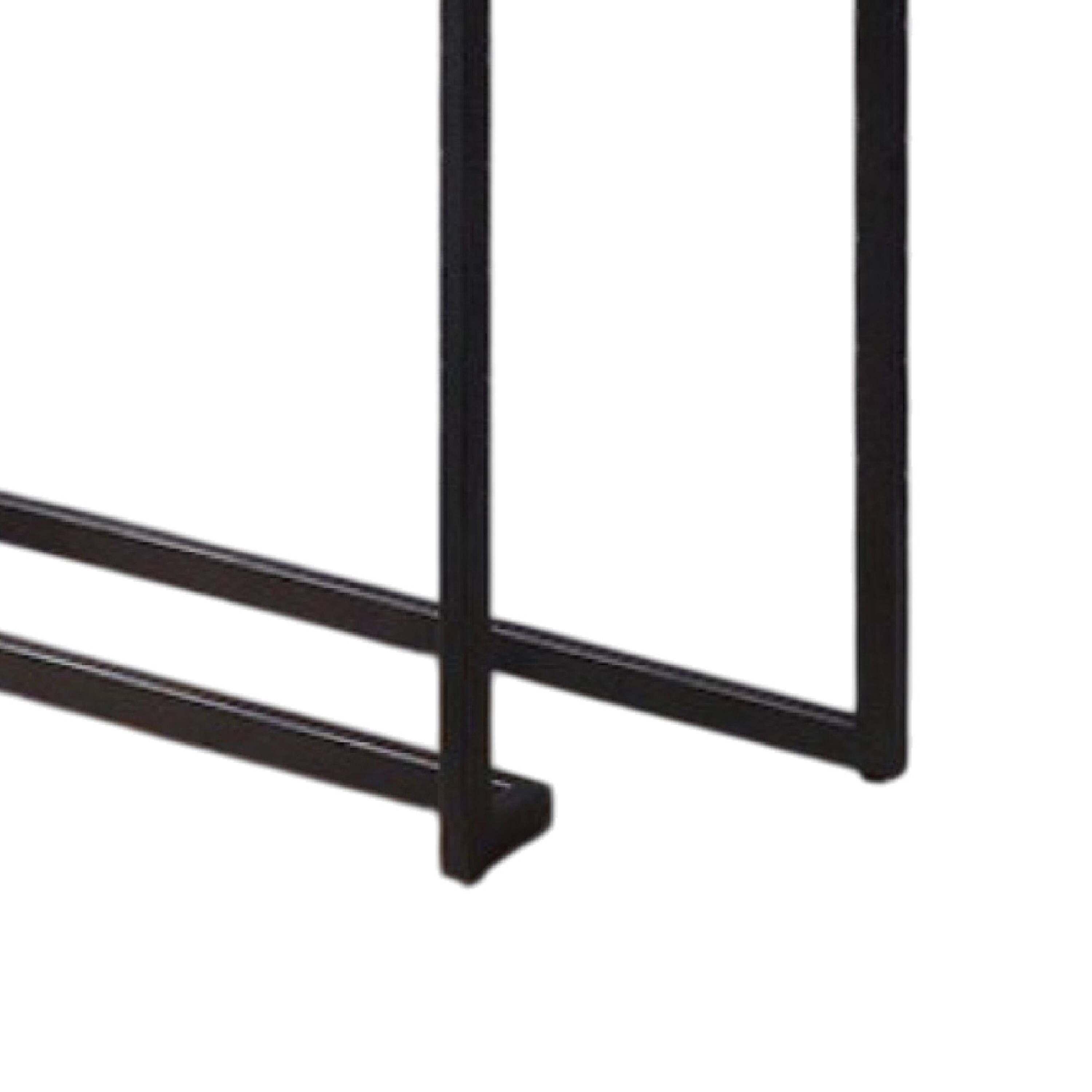 Alt View 3. Manhattan Lane - Iry Sofa Console Table, Black Steel Sled Base, 47 Inch - White, Black.