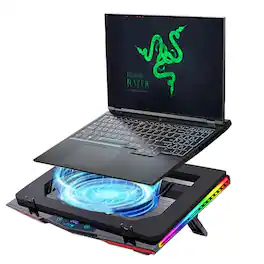 HongFei - Cooling Pad for Razer Blade 17 16 15 14 Pro Gaming Laptop, Laptop Cooler with Ultra Powerful Booster Turbo Cooling Fan - Black