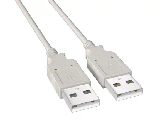 Front. Cable Leader - USB 2.0 Type A Male to Male Cable, 480Mbps, Double-Shielded, Gold-Plated - White.