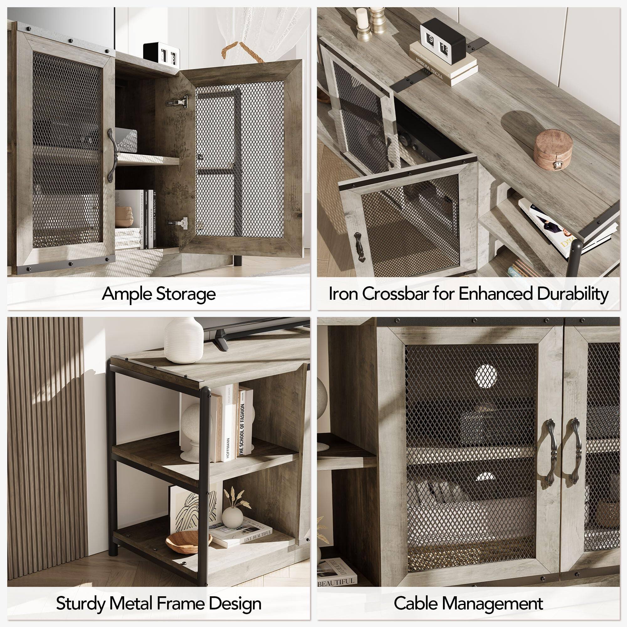 Ample Storage

Iron Crossbar for Enhanced Durability

Sturdy Metal Frame Design

Cable Management