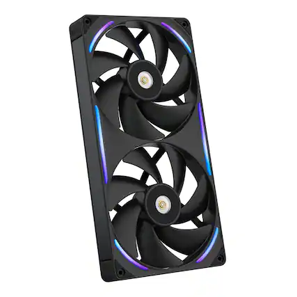 Front. NZXT - NZXT-F280X Performance Fan - 280mm Single-Frame Case Fan w/ 2 x 140mm PWM RGB Computer Case Fans with LCP Frame & Blades - Black.