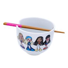 Silver Buffalo - Bratz 20-Ounce Ceramic Ramen Bowl and Chopstick Set - Pink