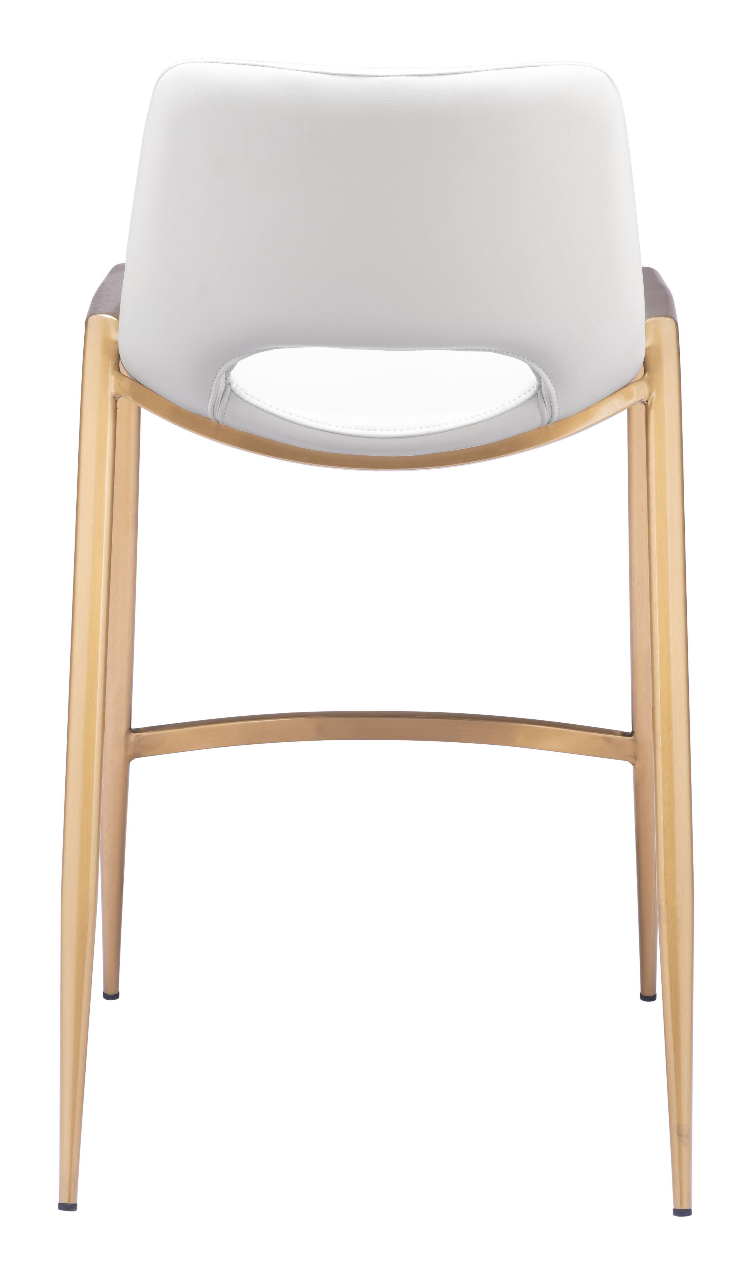 Alt View 2. Hivvago - Desi Counter Stool (Set of 2) White & Gold - White & Gold.